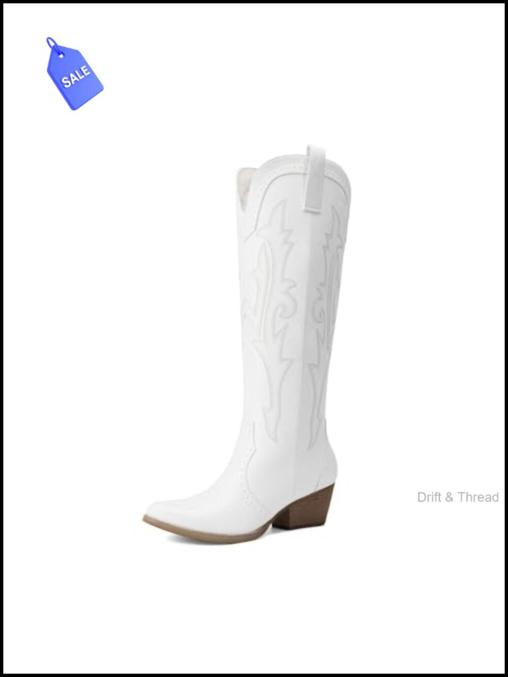 Women's Western Knee High Cowboy Boots Faux Leather